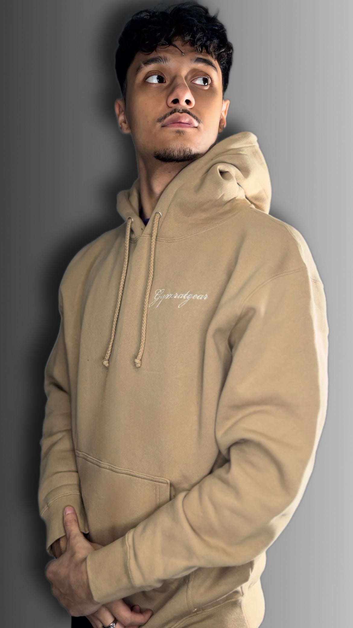 Cursive Stitched Hoodie